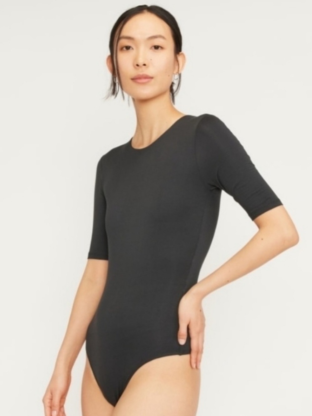 Everlane Black Short-Sleeve Crew Bodysuit XS
